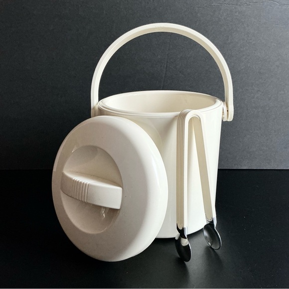 Vintage Pedrini Ice Bucket | Made in Italy by P.P.L. | Matching Tongs | Art Deco - Picture 1 of 10
